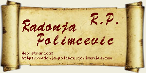 Radonja Polimčević vizit kartica